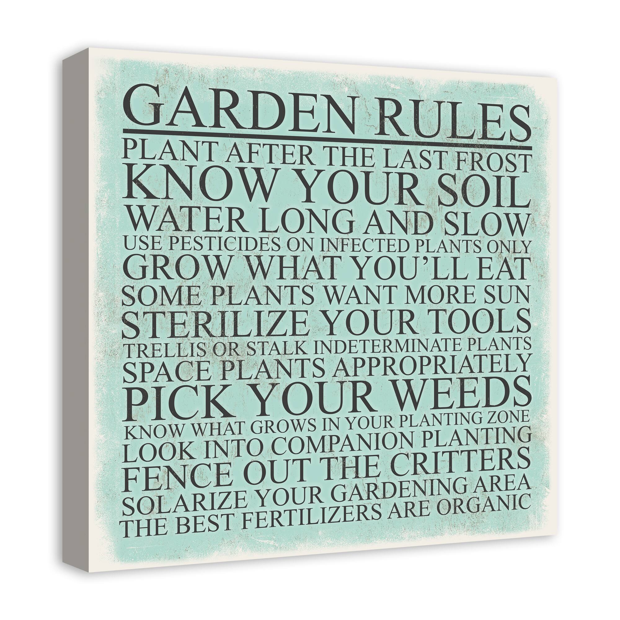 Garden Rules Canvas Art